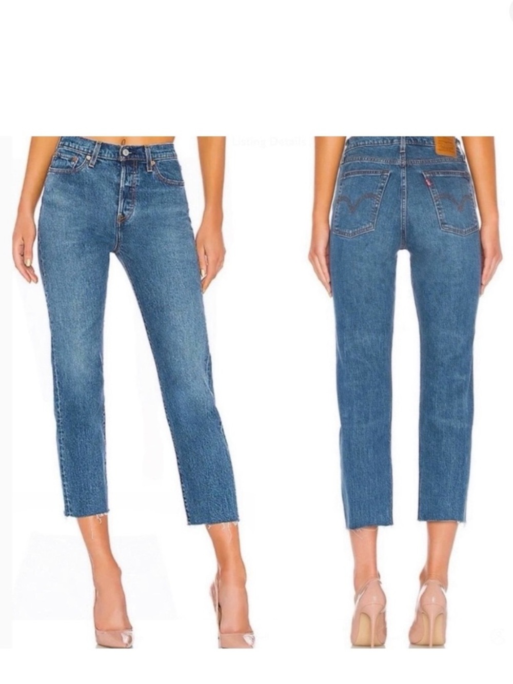 Levi’s W27 Wedgie Straight Women’s Jeans Crop Button Fly Frayed Hem Irregular
